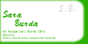 sara burda business card